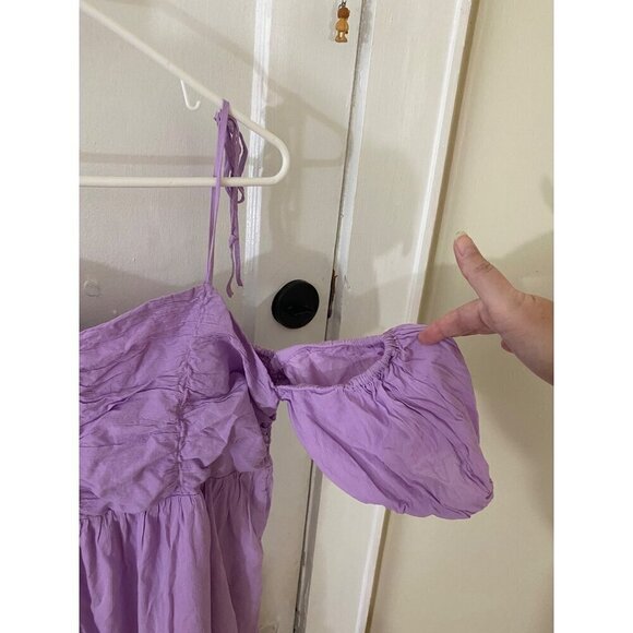 Universal Thread Women's Lavender Puff Sleeve Cold Shoulder Maxi Dress - XL - Picture 3 of 14